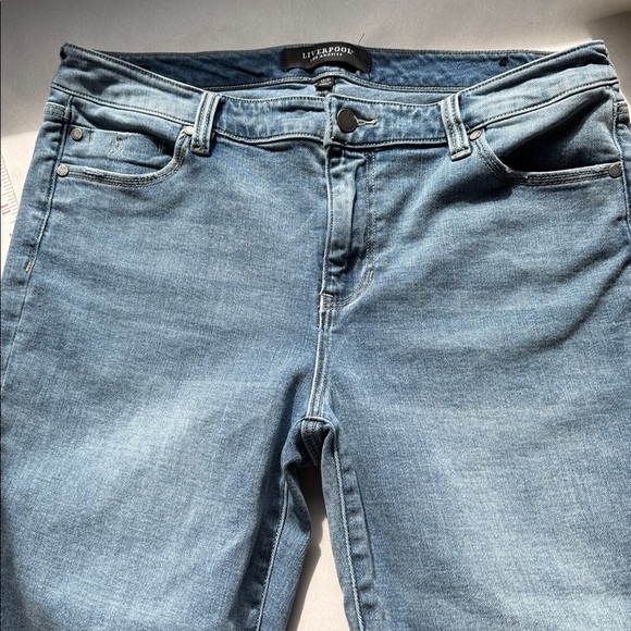 Liverpool Jeans Womens 12/31 Charlie Crop Wide Rolled Cuff Stretch Champlain - Picture 3 of 14